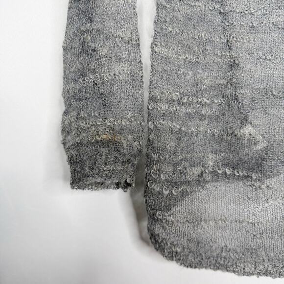 Helmut Lang For Intermix Size P Marled Gray Knit Cowl Neck Sweater Lightweight - Picture 6 of 8
